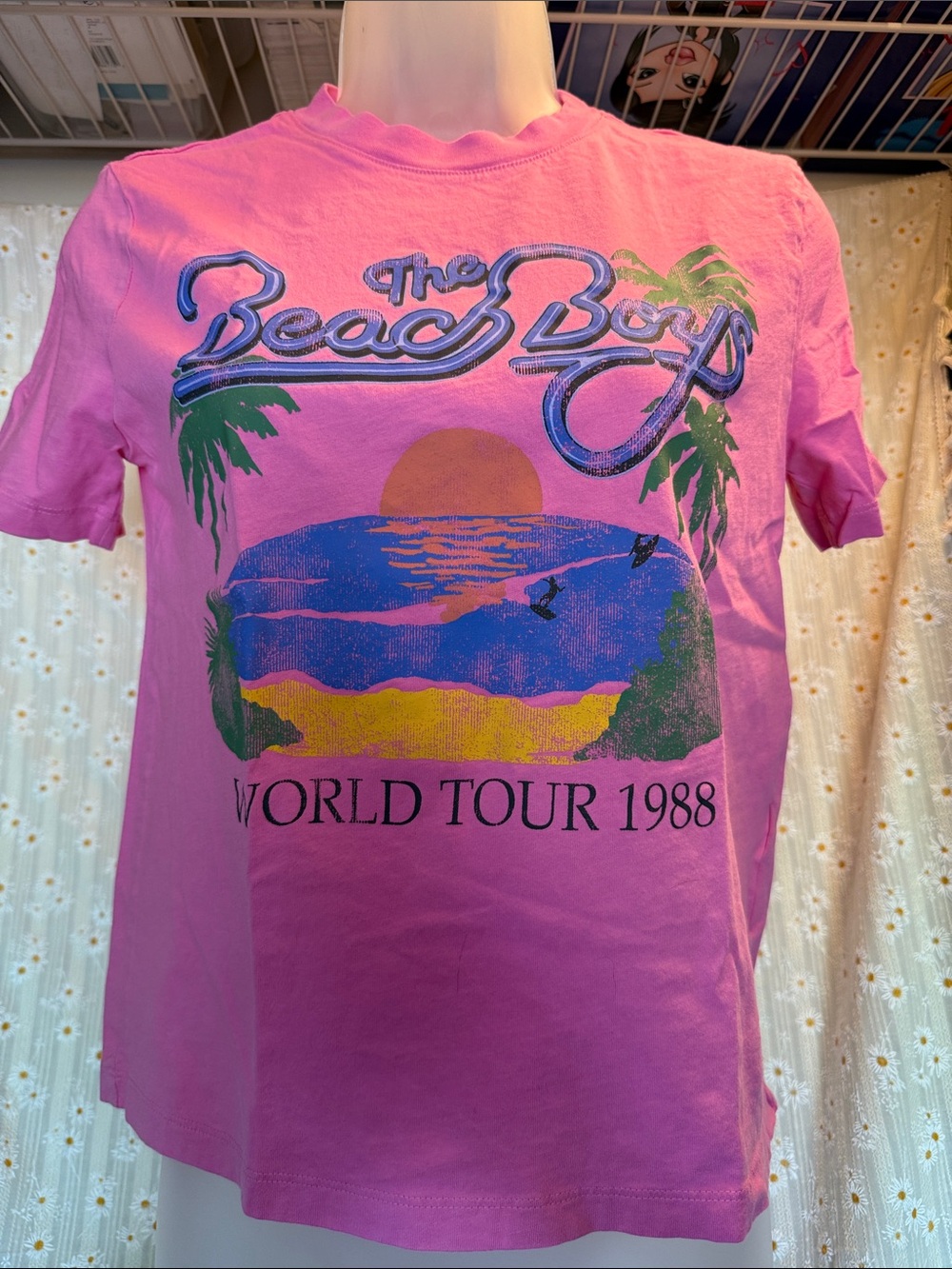 H&M Pink Beach Boys Logo Graphic Tee